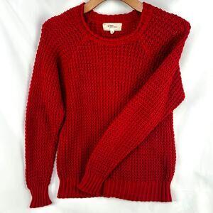 Isabel Marant Etoile Red Crochet Long Sleeve Sweater 100% Cotton Size 0/XS/FR 34